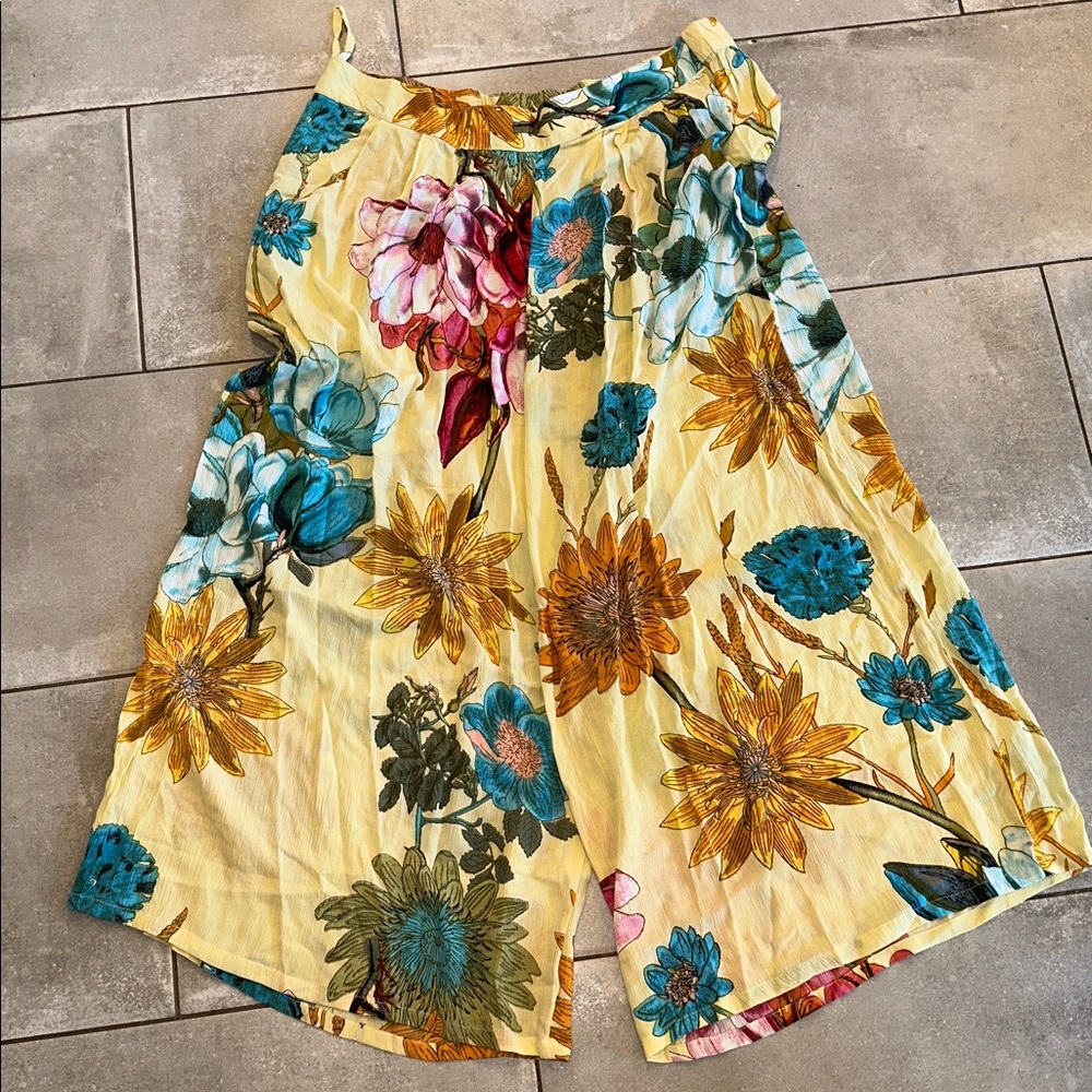Floral Wide-Leg Pants - Multicolor